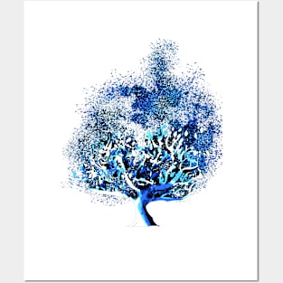 Blue tree Posters and Art